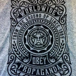 Obey Heather Gray T Shirt Medium